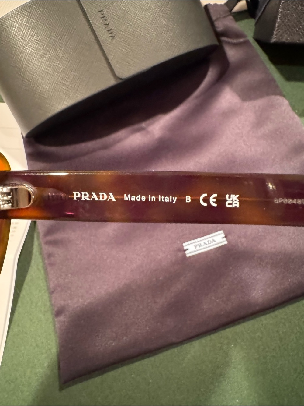 NEW with Tags. Prada Tortoiseshell Brown Frame Sunglasses with Gray Lenses - Picture 6 of 9